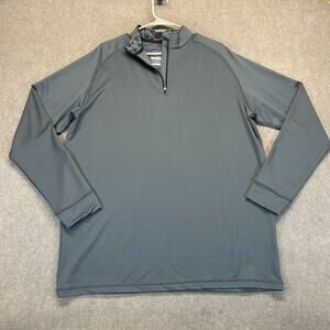 Swannies Golf 1/4 Zip Pullover Women's XL Gray Performance Floral Collar Repreve